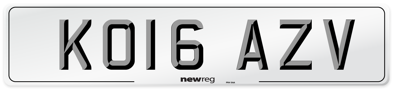 KO16 AZV Number Plate from New Reg